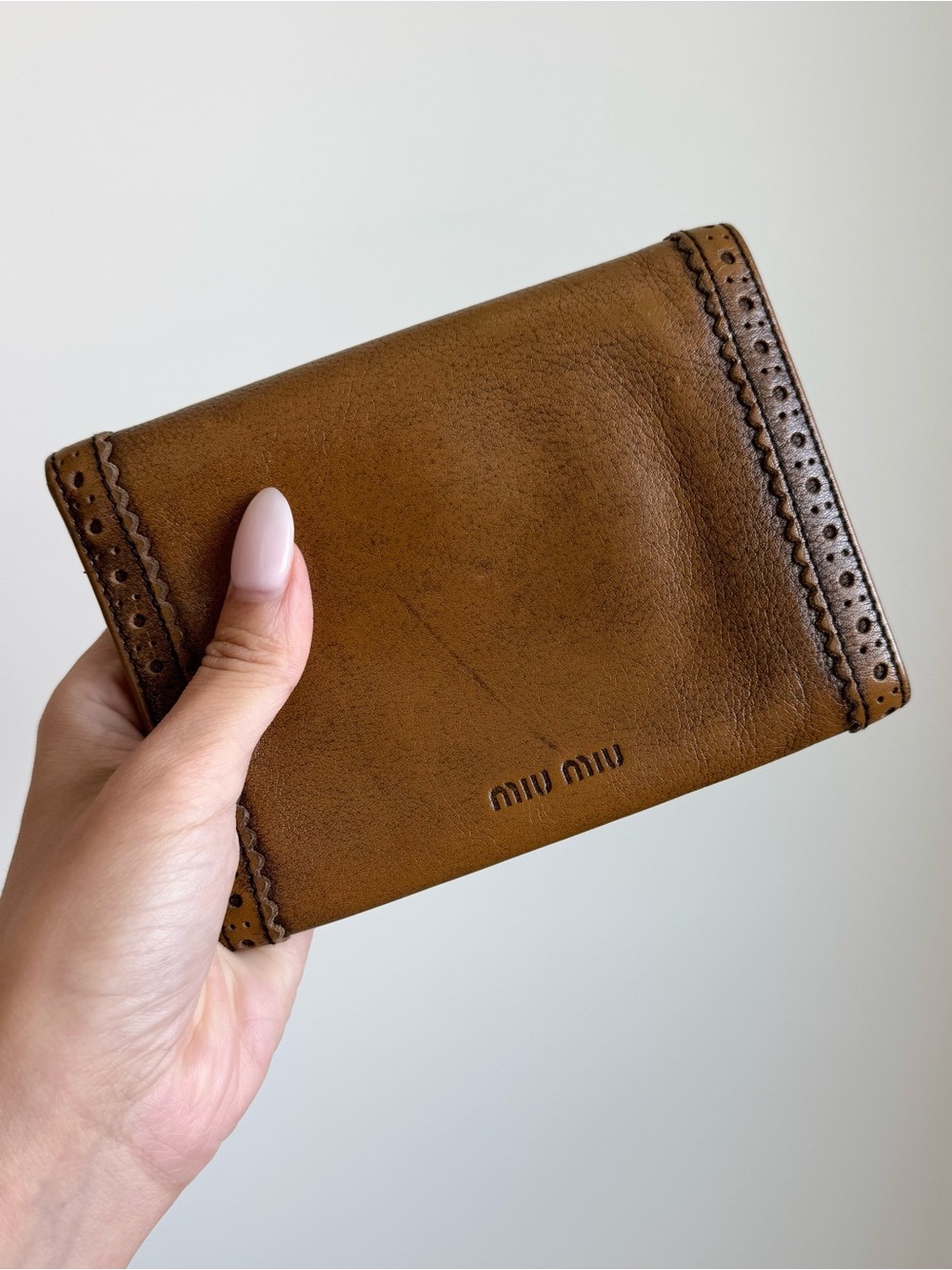 Miu Miu Brown Leather Bifold Wallet